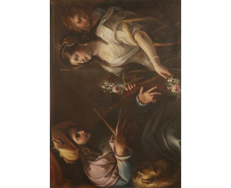 ROMAN SCHOOL, circa 1700, 'King Solomon and the Queen of Sheba', oil on canvas, 36" x 50.5". Provenance: A Collection of Old 