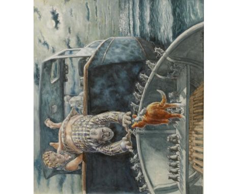 •GRAHAM OAKLEY (bn.1929) Catch me if you can! illustration from the book 'The Church Mice take a break', signed lower right, 