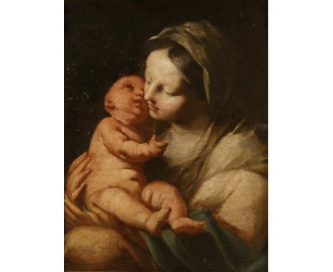 ASCRIBED TO GIOVANNI BATTISTA PIAZZETTA (1682-1754) The Madonna and Child, inscribed on the reverse, oil on canvas, 24" x 18"