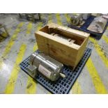 (2) Leeson stainless motors, (1) 15 hp, (1) 10 hp [1st Flr Main Shipping Area]