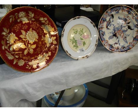 3 cabinet and collectors plates