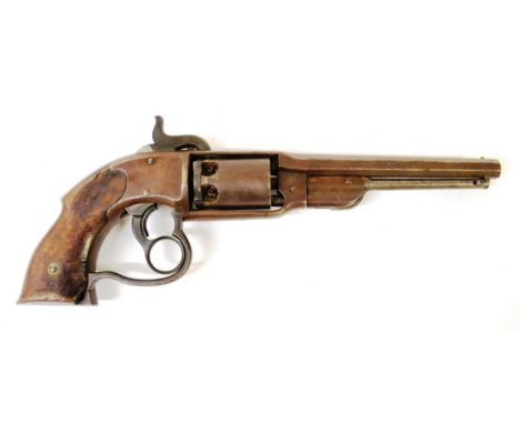 A Savage-North's Patent .36 Calibre Six Shot Navy Revolver, the 18cm octagonal steel barrel stamped ''SAVAGE R.F.A. Co. MIDDL