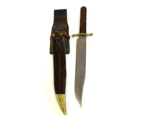 An Early 20th Century Bowie Knife by Joseph Rodgers & Sons, Sheffield, the 25cm clip point steel blade stamped with a star an