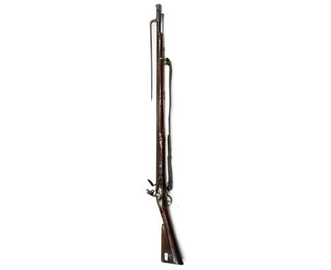 A George III Tower Flintlock India Pattern Brown Bess Musket, the 99.5cm (39'') steel barrel with Board of Ordnance marks of 