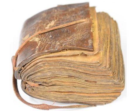 Ethiopian Coptic Bible / book of religious texts, late 18th / 19thC handwritten manuscript in red &amp; black on vellum with 
