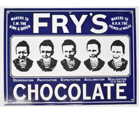Fry's Chocolate enamel advertising sign, 38 x 51cm&nbsp;