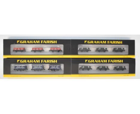 Four Graham Farish N gauge model railway wagon sets two GWR China Clay, Express Dairy and English China Clays Ltd, all in ori