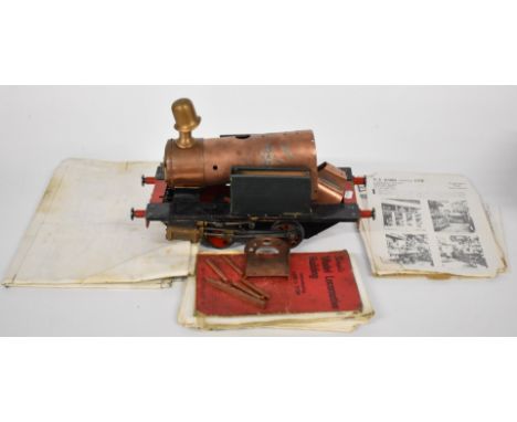 Part built 3 1/2 inch gauge live steam model railway locomotive Tich including drawings and build book.