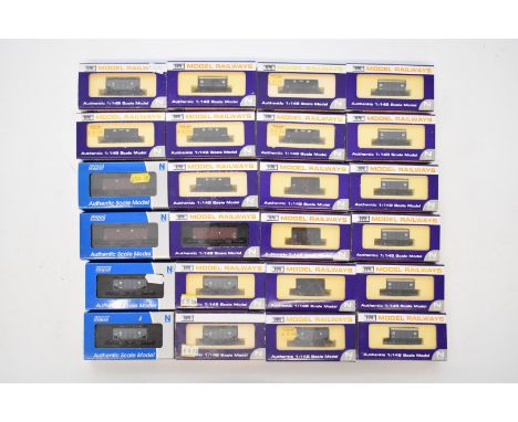 Twenty-four Dapol GWR N gauge model railway goods wagons, all in original boxes.