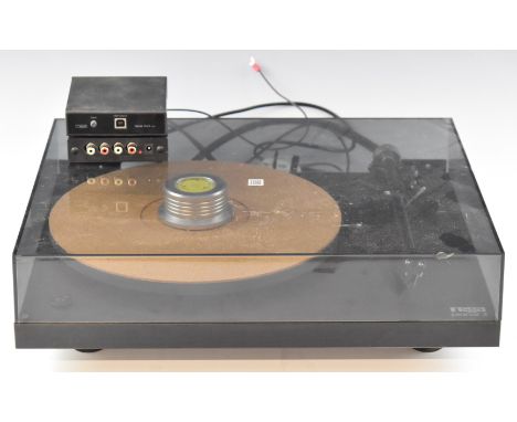 Rega Planar 3 record player / turntable, with two Rega 'Fono Mini A2D' USB pre-amp boxes.&nbsp;