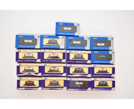 Seventeen Dapol N gauge model railway six wheel tanker wagons, all in original boxes. 