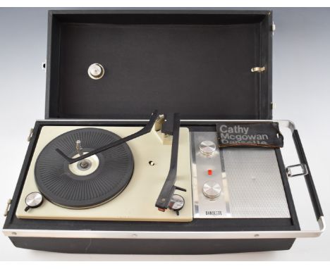 Dansette 1960s Cathy Mc Gowan 'Transit' portable record player, label detached but present