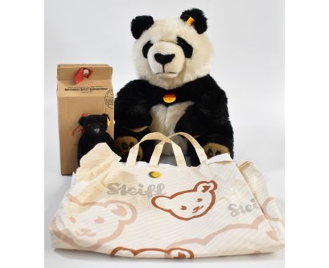 Two Steiff Bears comprising Panda 35 and Teddybear 1912 both with tags and buttons one in its original box, tallest 35cm.