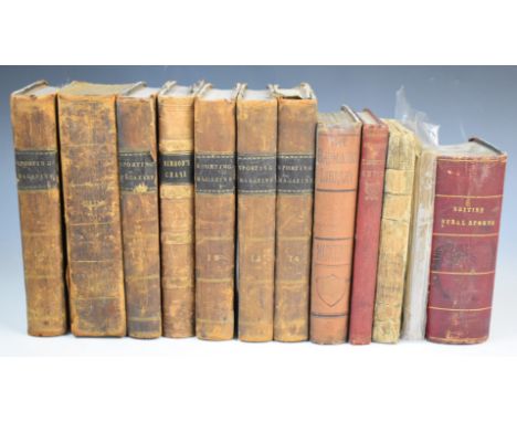 New Sporting Magazine volumes 14, 15, 16, 18, 19&nbsp; 1838-1840 several engraved plates in half leather. The Sporting Magazi