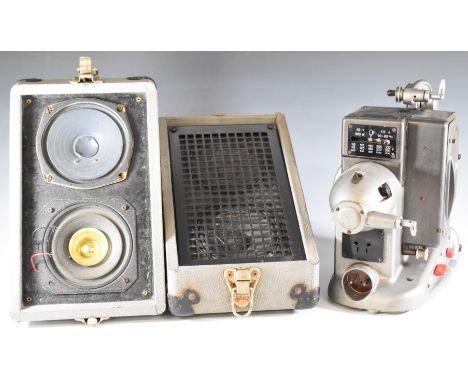 Paillard Bolex M8 cine film projector, together with a pair of speakers