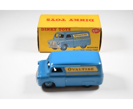 Dinky Toys diecast model Bedford 10CWT Van 'Ovaltine' with blue body and hubs, 481, in original box.&nbsp;
