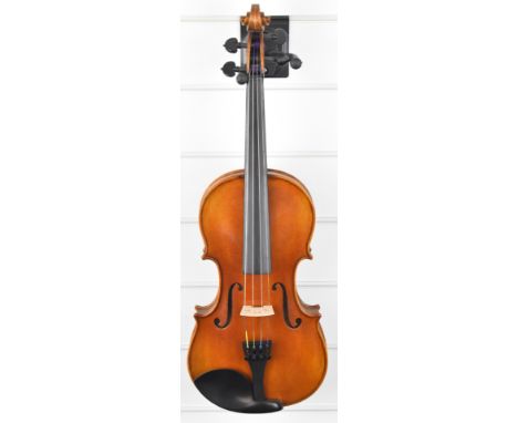 Beijing David Lien Model B professional violin with 35.6cm two piece back, spruce top, maple sides and backs, ebony fittings 
