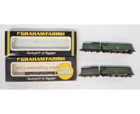 Two Graham Farish West Country and Battle of Britain Class N gauge model railway locomotives, both original boxes. 