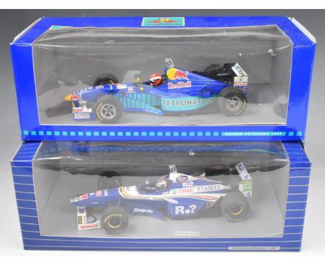 Two Onyx 1:18 scale diecast model Formula 1 cars comprising Williams-Renault Heinz-Harald Frentzen and Red Bull Sauber Petron