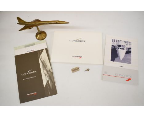 Concorde passenger welcome&nbsp;pack for a flight from London to Filton in 1996, including hallmarked silver keyring and broo
