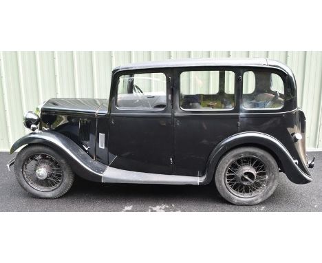 1934 Wolseley Nine 1000cc saloon, registration number ACE 382. The vendor's late husband purchased the car, by all accounts, 