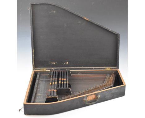 34 string table harp / zither in hard case.&nbsp; &nbsp;