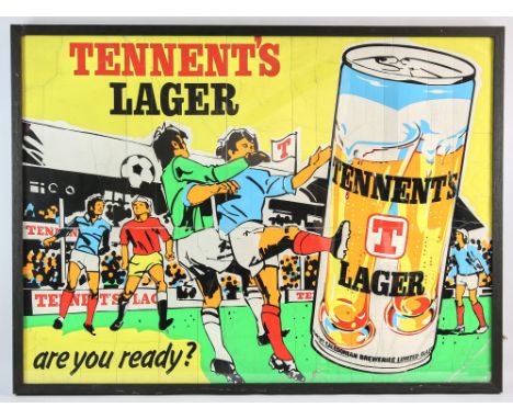 Tennent's Lager - Original vintage advertising poster, framed, 27 x 37 inches and Old Scotch Whisky poster, framed, 20 x 30 i