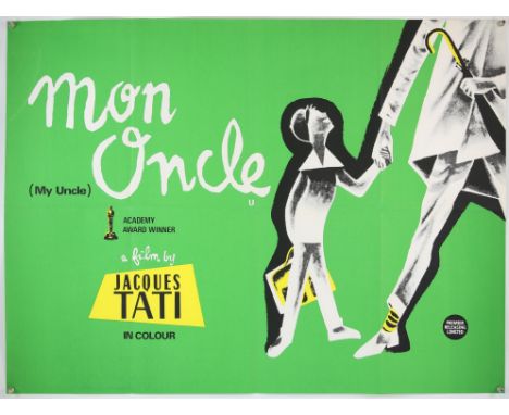 Mon Oncle (R-1970) British Quad film poster for the movie by Jaques Tati, folded, 30 x 40 inches.