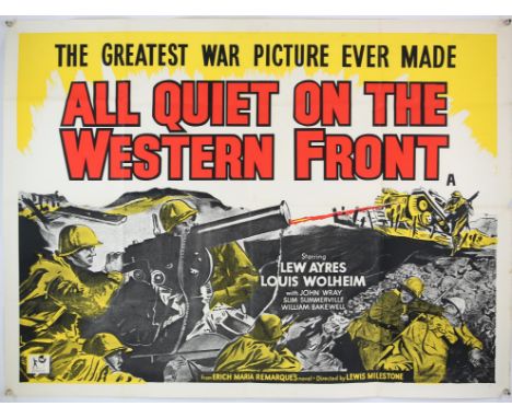 All Quiet On The Western Front (R-1960's) British Quad film poster, folded, 30 x 40 inches. 