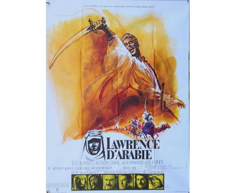 Lawrence of Arabia (R-1970's) French Grande film poster, artwork by Michel Landi d'apres Georges Kerfyser, folded, 47 x 63 in