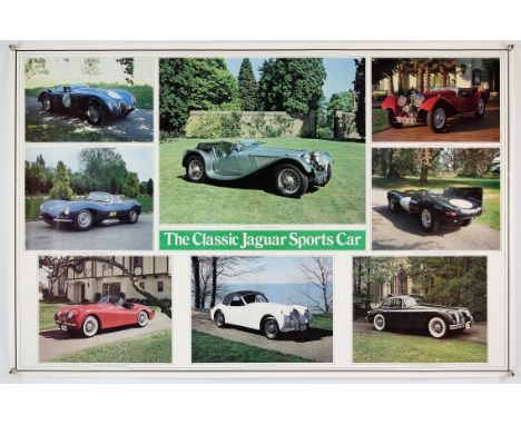 The Classic Jaguar Sports Car Montage Poster, by Automobile Quarterly USA, approx. 38" x 25". 