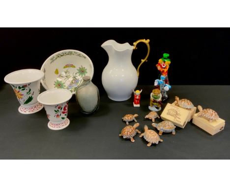 Ceramics and glass - A Wade,  Wind in the Willows Mr. Toad figure; Wade tortoise trinket dish, boxed x 2;  others;  Studio Po