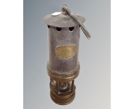 A 19th century Pattison Lamps, Gateshead on Tyne miner's lamp 