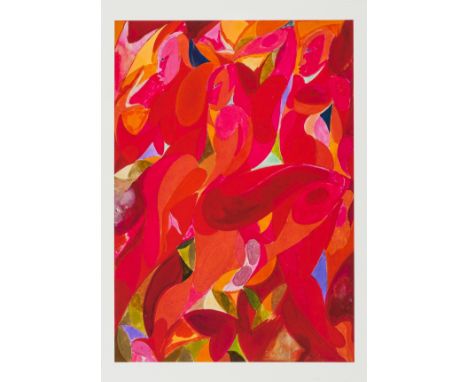 δ Tunji Adeniyi-Jones (b. 1992)Three Red Figures RisingGiclée print in colours, 2021, numbered from the edition of 40 on the 