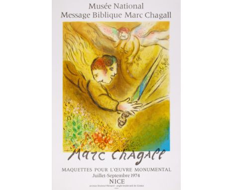 δ Marc Chagall (1887-1985) after. Museé National Message Biblique - L'Ange du jugement PosterOffset lithograph printed in col