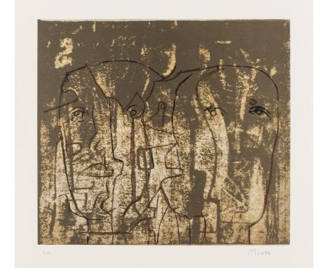 δ Henry Moore (1898-1986)The Observers (Cramer 626)Lithograph printed in colours, 1982, signed and inscribed 'e/a' in pencil,