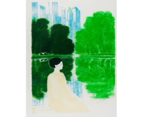 δ André Brasilier (b. 1929) after. Chantal à New YorkLithograph printed in colours, 1983, published by Mourlot, Paris, with t