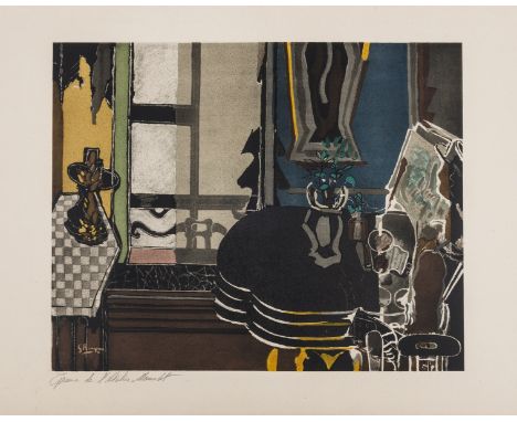 Georges Braque (1882-1963) after.Le SalonLithograph printed in colours, 1946, inscribed 'Epreuve de l'Atelier Mourlot', a pro