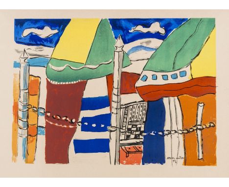 δ Fernand Léger (1881-1955) after.Deauville (Saphire E13)Lithograph printed in colours, 1950, a proof aside from the edition 