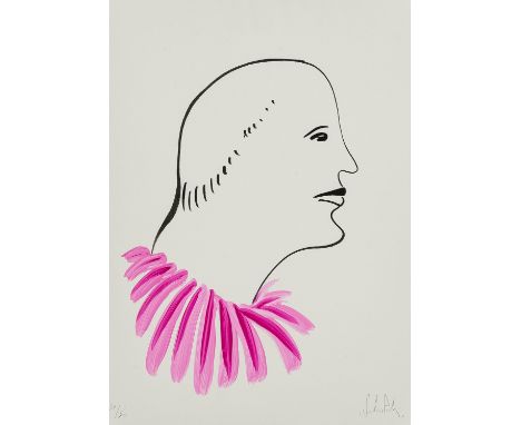 Nicolas Party (b. 1980)Untitled (Magenta)Xerox print with unique handcolouring in acrylic, 2016, signed and numbered from the