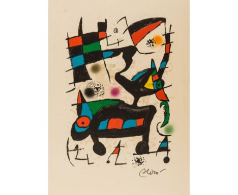 δ Joan Miró (1893-1983)From Oda à Joan Miró (Mourlot 903)Lithograph printed in colours, 1973, with the stamped signature, fro