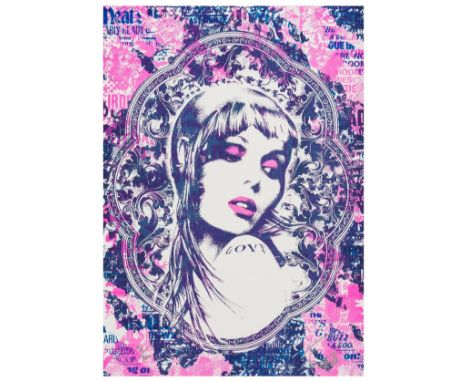 δ Prefab 77SKINGIRL Risograph print in colours, 2013, signed and numbered from the edition of 300 in silver ink, on wove pape