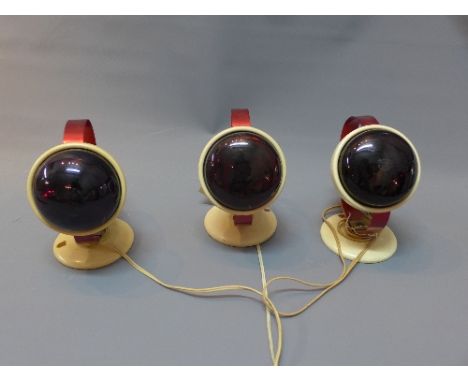 Three 1960's vintage Philips Infrophil Charlotte Perrianel infra red lamp