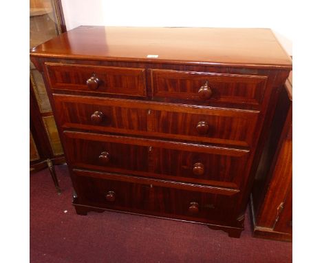 A 19th Century mahogany chest of two short over three long drawers raised on carved bracket feet, H:101cm W:101cm D:50cm