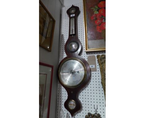 A 19th century mahogany barometer, (a/f) H. 90cm
