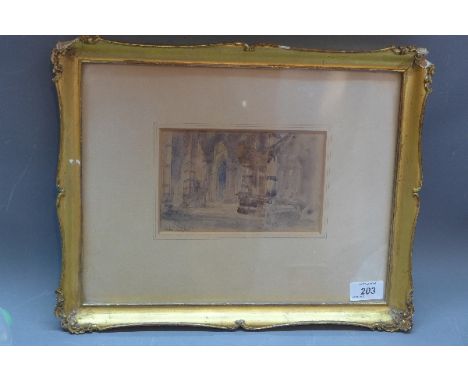 Wyke Bayliss (1835-1906), 'Siena', watercolour and panel, signed in pencil lower left, 11cm x 18cm