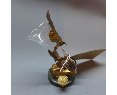 A gilt metal epergne on marble base, H. 15cm