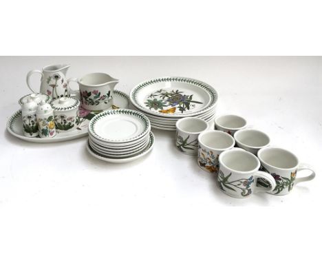 A collection of Portmeirion 'The Botanic Garden' ceramics to include, plates (6), cups (6), saucers (6), milk jug, cream jug,