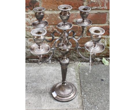 A Victorian silver five-light candelabrum by the Goldsmiths &amp; Silversmiths Co. (William Gibson &amp; John Lawrence Langma