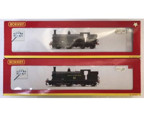 Two Hornby "OO" gauge model railway engines. Class M7 Locomotives. R2735, BR 0-4-4, 30036 and Southern 51, R2924X, SR 0-4-4T 